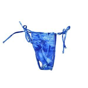 Melissa Simone Enita Micro String Bottom in Ocean Blue